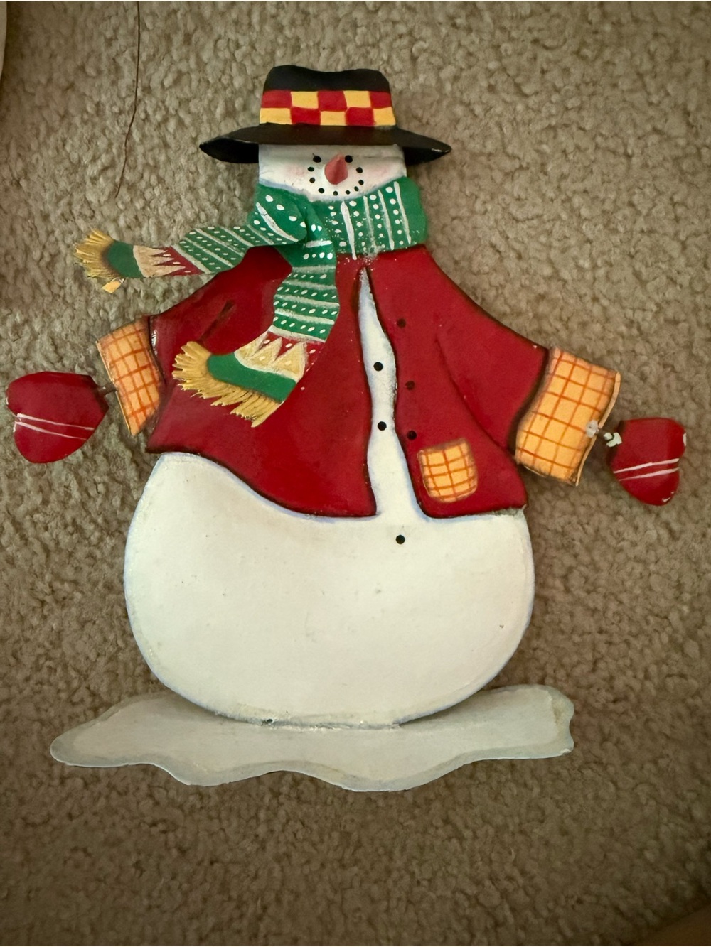 Handcrafted Red Snowman Decor - Home Holiday